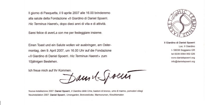 Ausstellung Villa Flyer Giardino Daniel Spoerri
